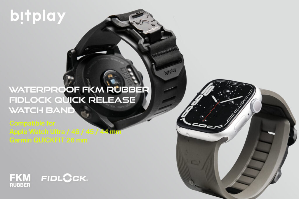 bitplay・防水FKMラバー製Fidlockクイックリリースウォッチバンド for Apple Watch / Garmin QuickFit