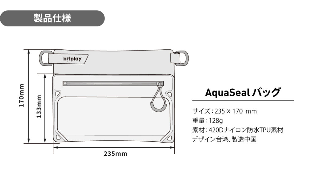 【bitplay・AquaSeal 防水バッグ】「Makuake(マクアケ)」で先行予約販売開始