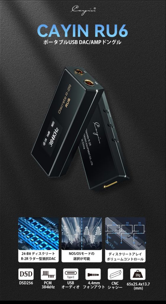 Cayin RU6 ポータブルUSB DAC/AMPについて