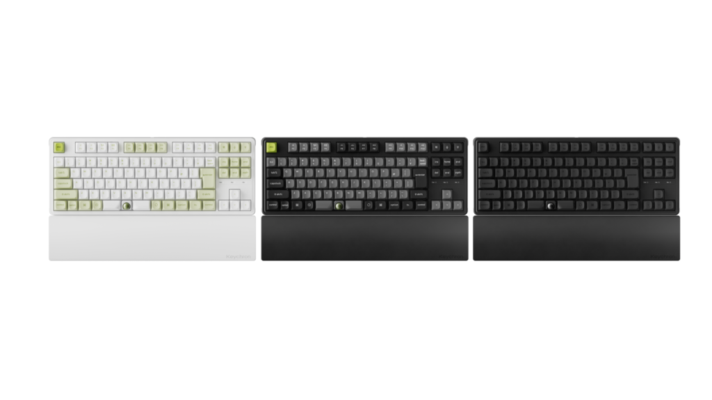 Keychron C3 Pro Trackball 8K ホワイトグリーン、ブラックグリーン、オールブラックの3カラーと専用パームレスト