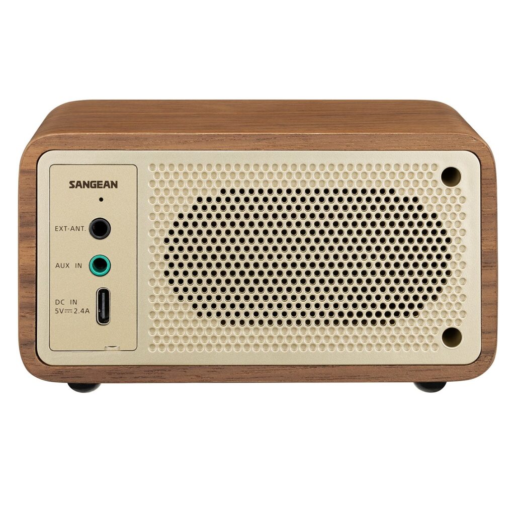 Sangean WR-305 ウォールナット 背面の端子部
